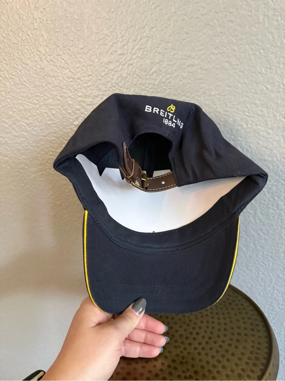 Breitling 1884 Adjustable Navy Baseball Cap with Yellow 'B' Emblem